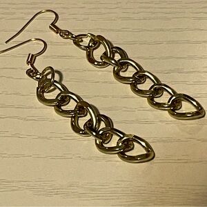 Long Large Gold Chain Earrings